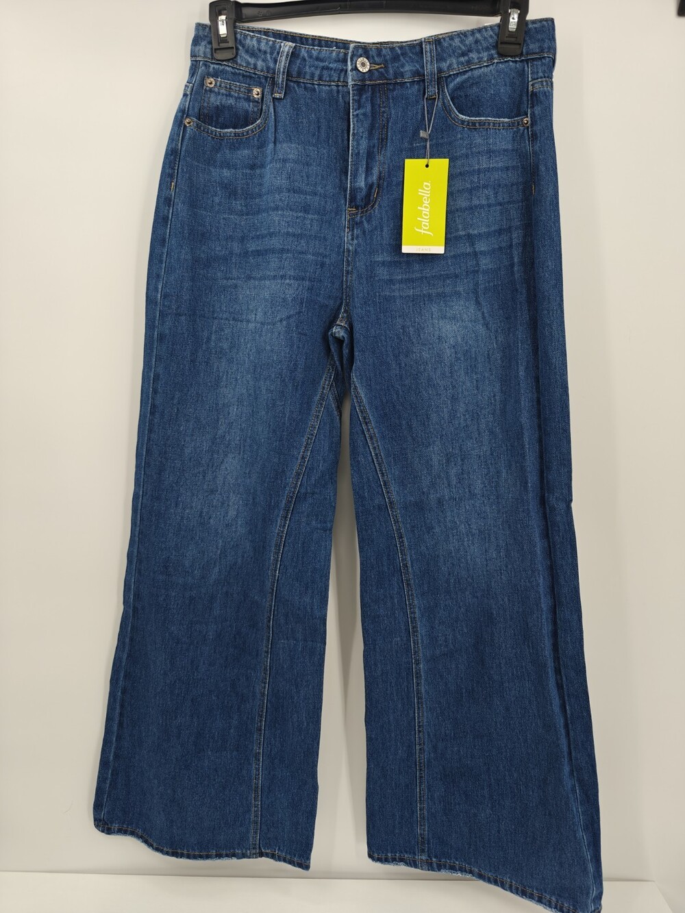 Falabella Wide Leg Long Leg Boot Wide Women's Blue Jeans